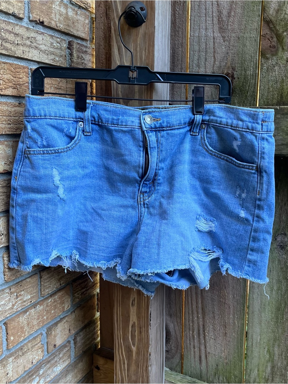 Aerie Distressed Blue Denim Cutoff Shorts